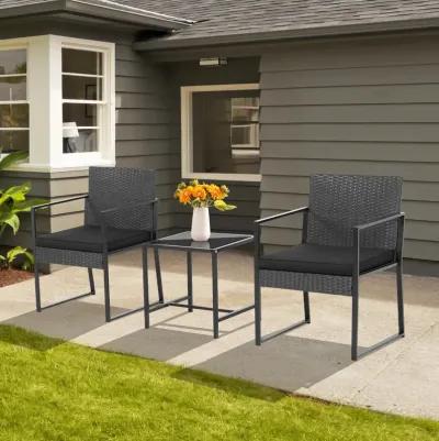 3 Pieces Modern Heavy Duty Patio Furniture Set with Coffee Table