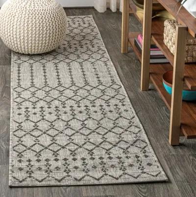 Ourika Moroccan Geometric Textured Weave Indoor/Outdoor Runner Rug