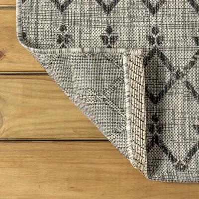 Ourika Moroccan Geometric Textured Weave Indoor/Outdoor Runner Rug