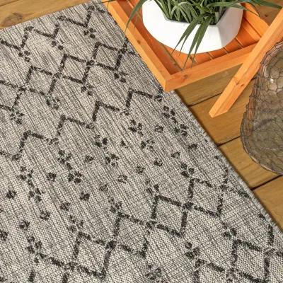 Ourika Moroccan Geometric Textured Weave Indoor/Outdoor Runner Rug