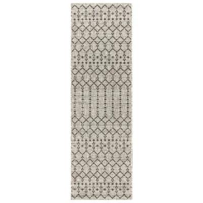 Ourika Moroccan Geometric Textured Weave Indoor/Outdoor Runner Rug