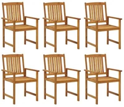 vidaXL Patio Chairs with Cushions 6 pcs Solid Acacia Wood