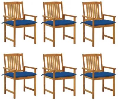 vidaXL Patio Chairs with Cushions 6 pcs Solid Acacia Wood