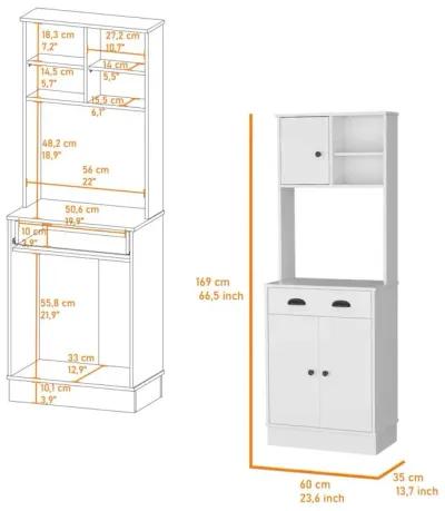 Palmer 2-Door Cabinet Microwave Kitchen Pantry In White