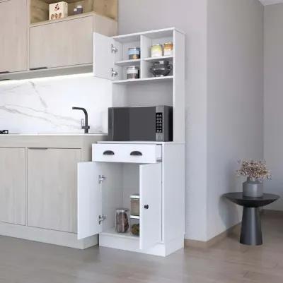 Palmer 2-Door Cabinet Microwave Kitchen Pantry In White