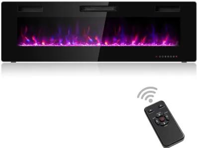 60 Inch Ultra Thin Electric Fireplace with 2 Heat Settings