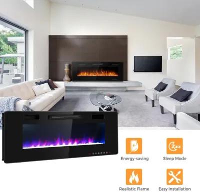 60 Inch Ultra Thin Electric Fireplace with 2 Heat Settings