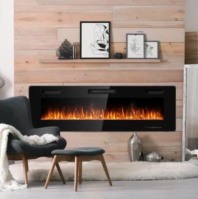 60 Inch Ultra Thin Electric Fireplace with 2 Heat Settings