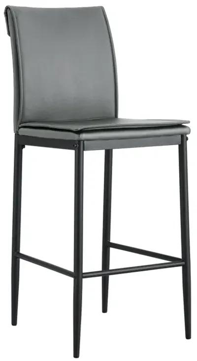 Hivvago 2 Pcs Modern Faux Leather Back Support Bar Chairs with Metal Legs