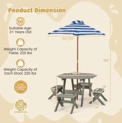 Hivvago Kids Wooden Table Set for Children Aged 3+ Years