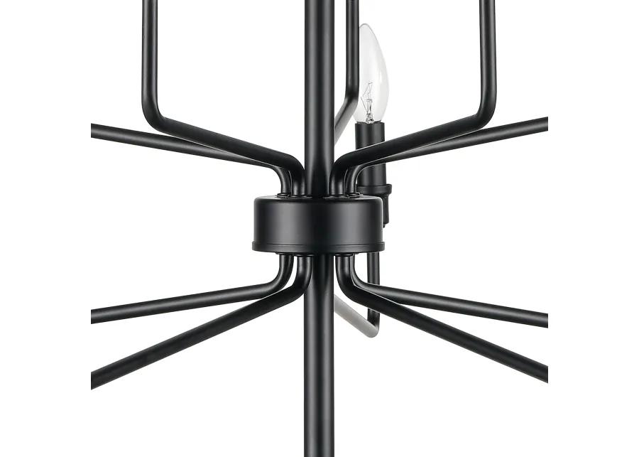 Saginaw 34'' Wide 10-Light Black Chandelier