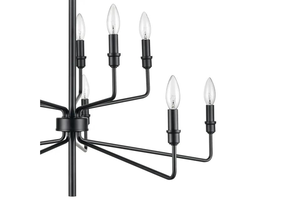 Saginaw 34'' Wide 10-Light Black Chandelier