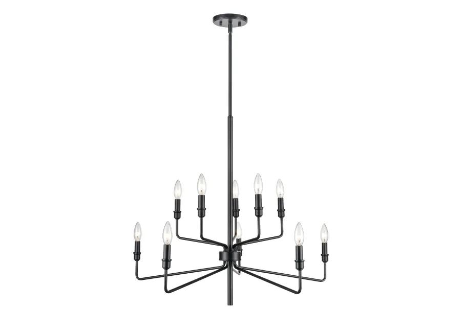 Saginaw 34'' Wide 10-Light Black Chandelier