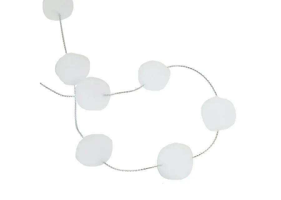 9' White Plush Snowball Christmas Garland