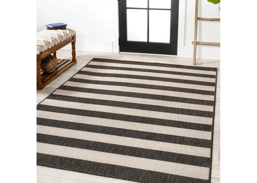 Negril Two Tone Wide Stripe Indoor/Outdoor Area Rug