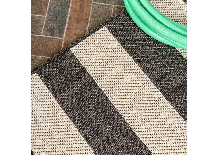 Negril Two Tone Wide Stripe Indoor/Outdoor Area Rug