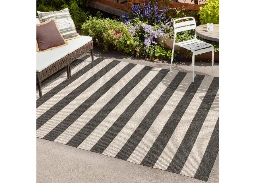 Negril Two Tone Wide Stripe Indoor/Outdoor Area Rug