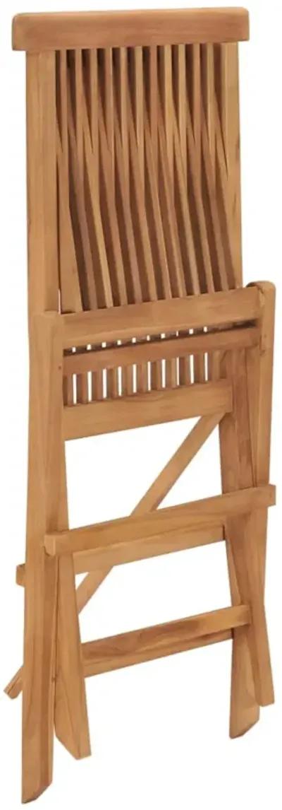 vidaXL Folding Patio Chairs 4 pcs Solid Teak Wood