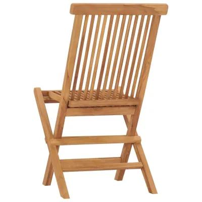 vidaXL Folding Patio Chairs 4 pcs Solid Teak Wood