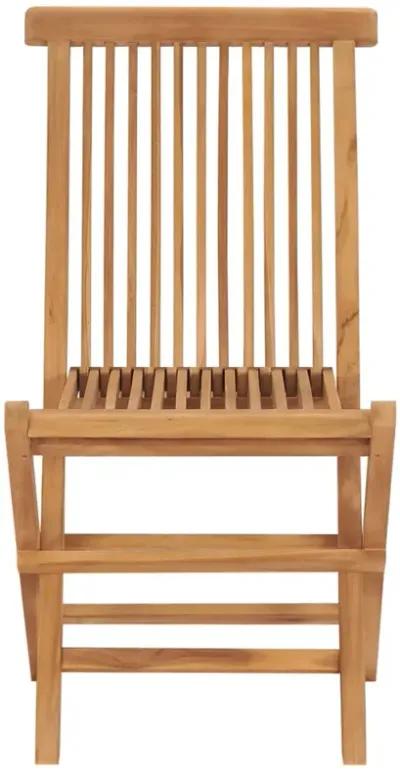 vidaXL Folding Patio Chairs 4 pcs Solid Teak Wood