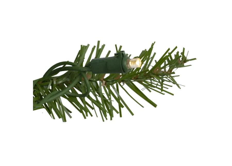 Pre-Lit LED Rockwood Pine Artificial Christmas Wreath  24-Inch  Warm White Lights