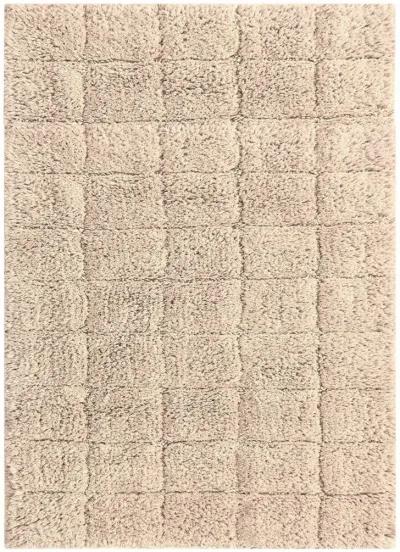 Knightsbridge Summer Tile 220 GSF Non Skid Back Bath Rug 17 x 24 - Ivory