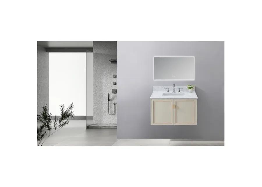 Carrara Jade Marble Vanity Top with Sink & Backsplash