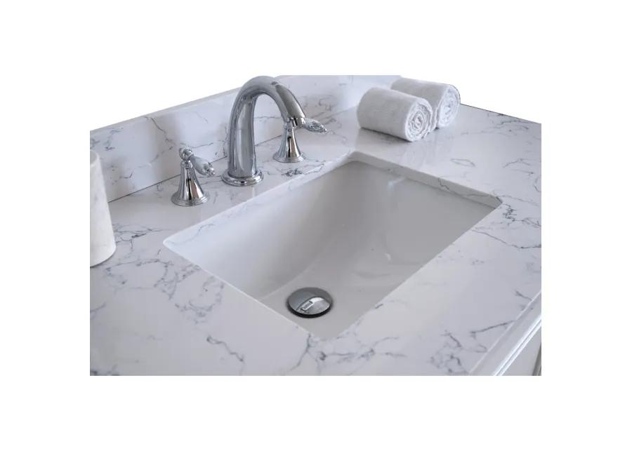 Carrara Jade Marble Vanity Top with Sink & Backsplash