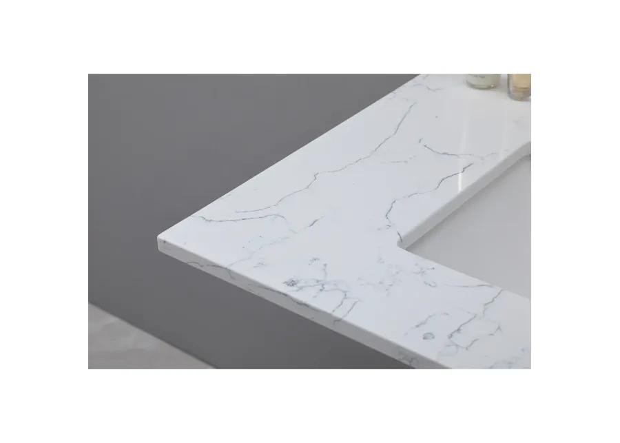 Carrara Jade Marble Vanity Top with Sink & Backsplash