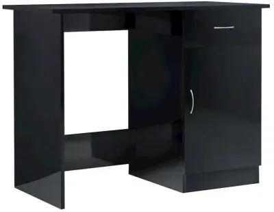 Desk High Gloss Black 39.4" x 19.7" x 29.9" Engineered Wood