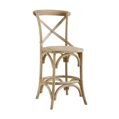 Linon Roxy 30 In Gray Wash Bar Stool