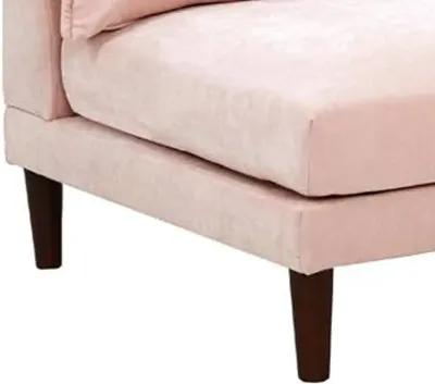 Rio 33 Inch Modular Armless Sofa Chair, Lumbar Cushion, Blush Pink - Benzara