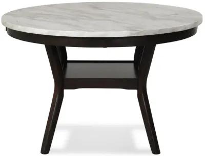 New Classic Furniture Furniture Celeste 5-Pc Faux Marble Round Dining Set  4 Chair-Gray