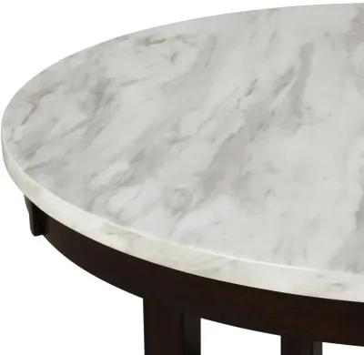 New Classic Furniture Furniture Celeste 5-Pc Faux Marble Round Dining Set  4 Chair-Gray