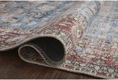 Loren LQ01 Blue/Brick 3'6" x 5'6" Rug