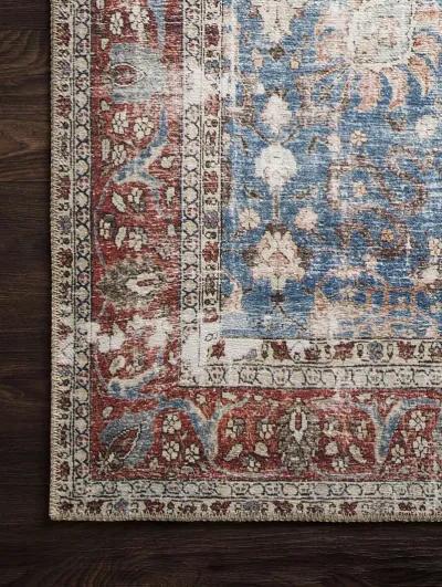 Loren LQ01 Blue/Brick 3'6" x 5'6" Rug