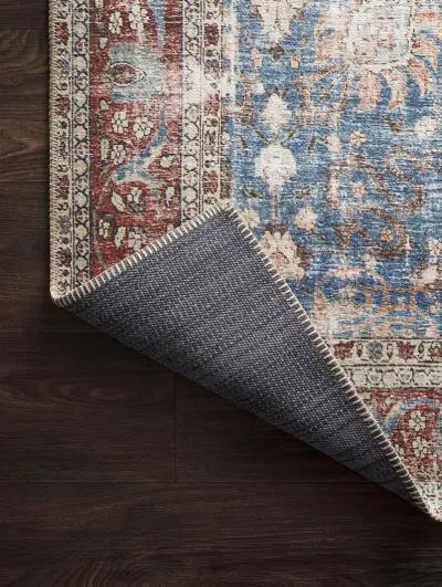 Loren LQ01 Blue/Brick 3'6" x 5'6" Rug