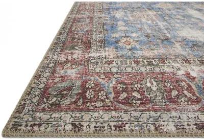 Loren LQ01 Blue/Brick 3'6" x 5'6" Rug