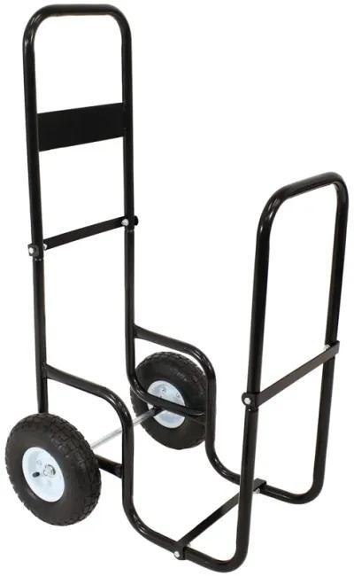 Sunnydaze Powder-Coated Steel Log Cart Carrier and Storage Rack with Wheels