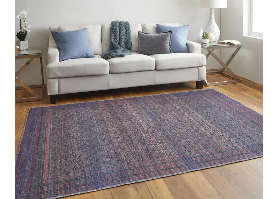 Voss 39H8F Blue/Pink/Purple 2'7" x 8' Rug