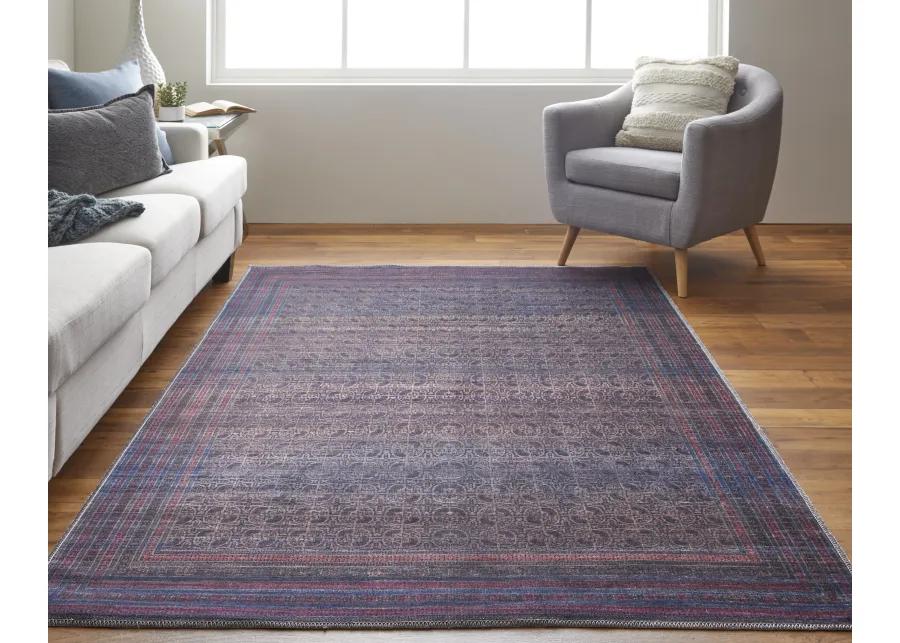 Voss 39H8F Blue/Pink/Purple 2'7" x 8' Rug