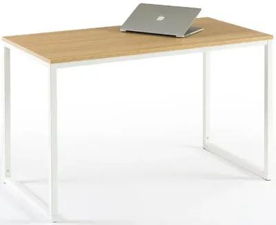 Modern Home Office Desk with Black Metal Frame and  Wood Top