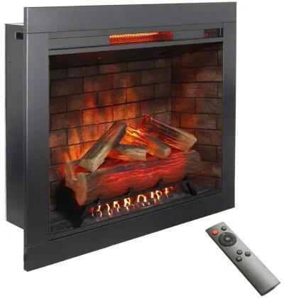 MONDAWE 33 Inch Infrared Electric Fireplace Insert, Touch Panel Home Decor Heater, Smokeless Firebox With Trim Kit