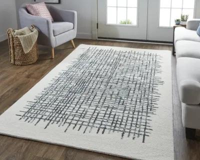 Maddox 8630F Ivory/Gray/Black 5' x 8' Rug