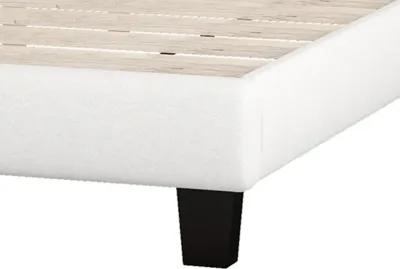 Upholstered Platform Bed With Saddle Curved Headboard And Diamond Tufted Details, King