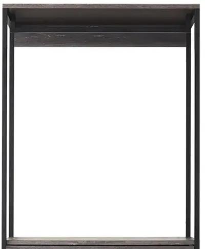 Gin Modular Closet System, 3 Rustic Gray Drawers, 1 Hanging Rod, Black