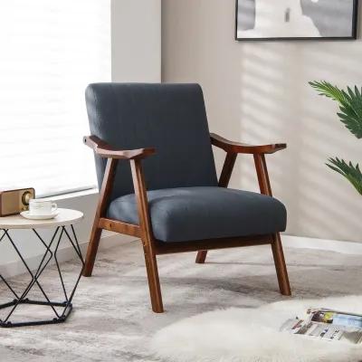 Modern Accent Chair Leisure Armchair with Felt Pads-Gray