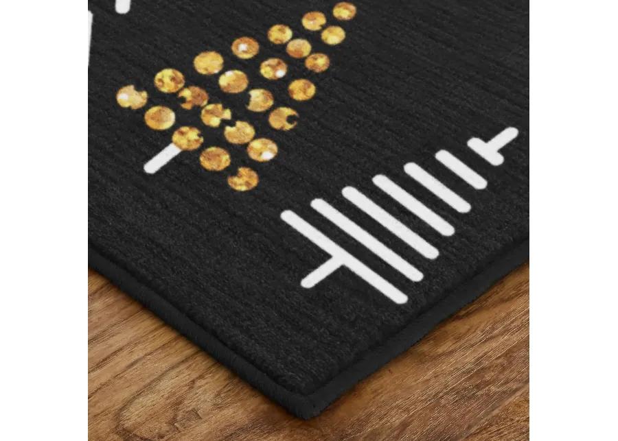 Holiday Trees Black 2' x 3' 4" Kitchen Mat