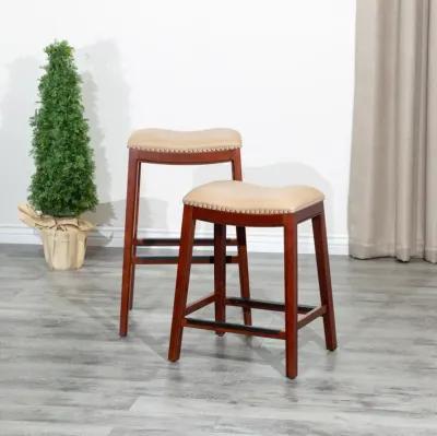 30" Barstool, Bone Leather Seat