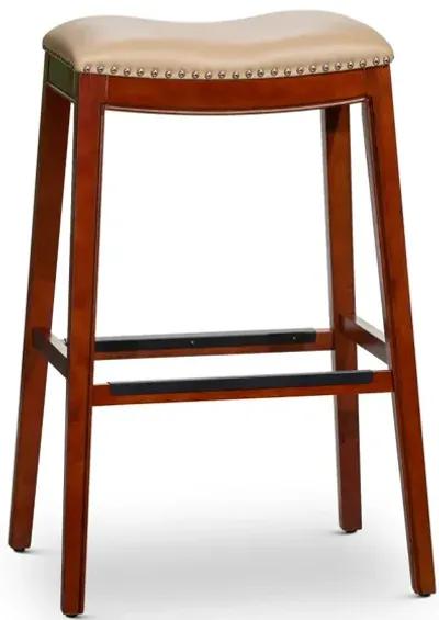 30" Barstool, Bone Leather Seat